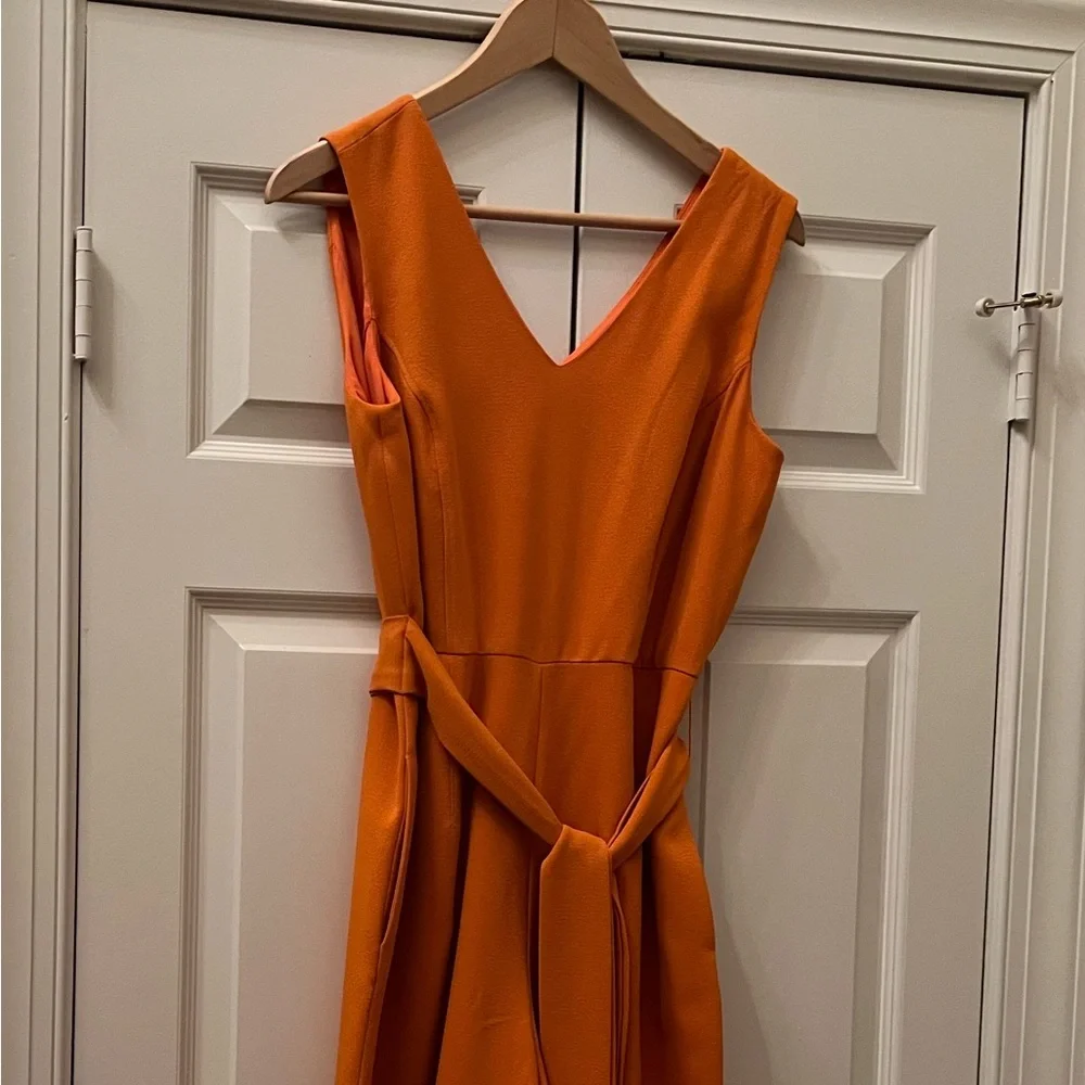 NWT - INC International Concepts –Size 8 Orange Sleeveless V-neck Jumpsuit - Picture 2 of 11